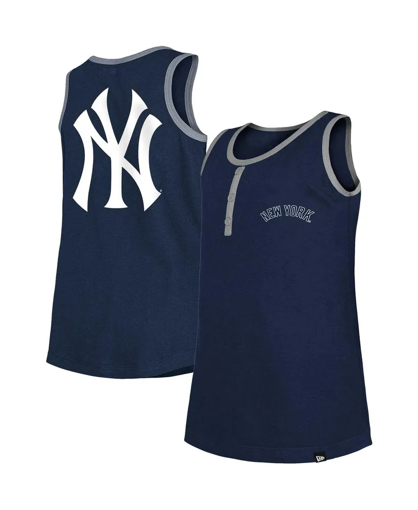 Girls Youth New Era Navy York Yankees Henley Tank Top Size: Large