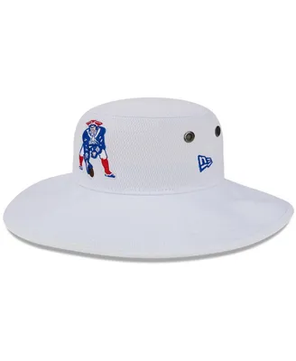 Men's New Era White New England Patriots 2023 Nfl Training Camp Throwback Panama Bucket Hat