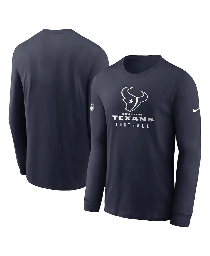 Men's Nike Navy Houston Texans 2023 Sideline Performance Long Sleeve T-Shirt Size: Large