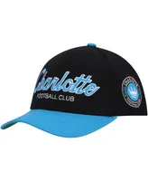 Men's Mitchell & Ness Black Charlotte Fc Team Script 2.0 Stretch Snapback Hat