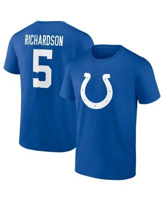 Men's Fanatics Anthony Richardson Royal Indianapolis Colts 2023 Nfl Draft First Round Pick Icon Name and Number T-shirt