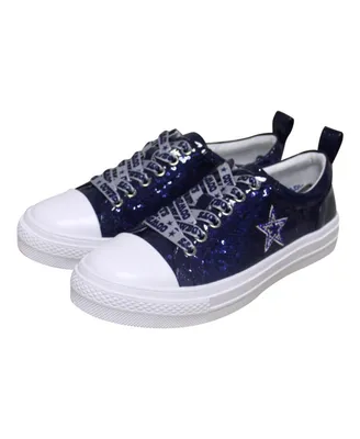 Women's Cuce Navy Dallas Cowboys Team Sequin Sneakers