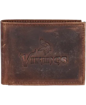 Men's Brown Minnesota Vikings Bifold Leather Wallet