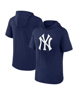 Men's Fanatics Navy New York Yankees Short Sleeve Hoodie T-shirt