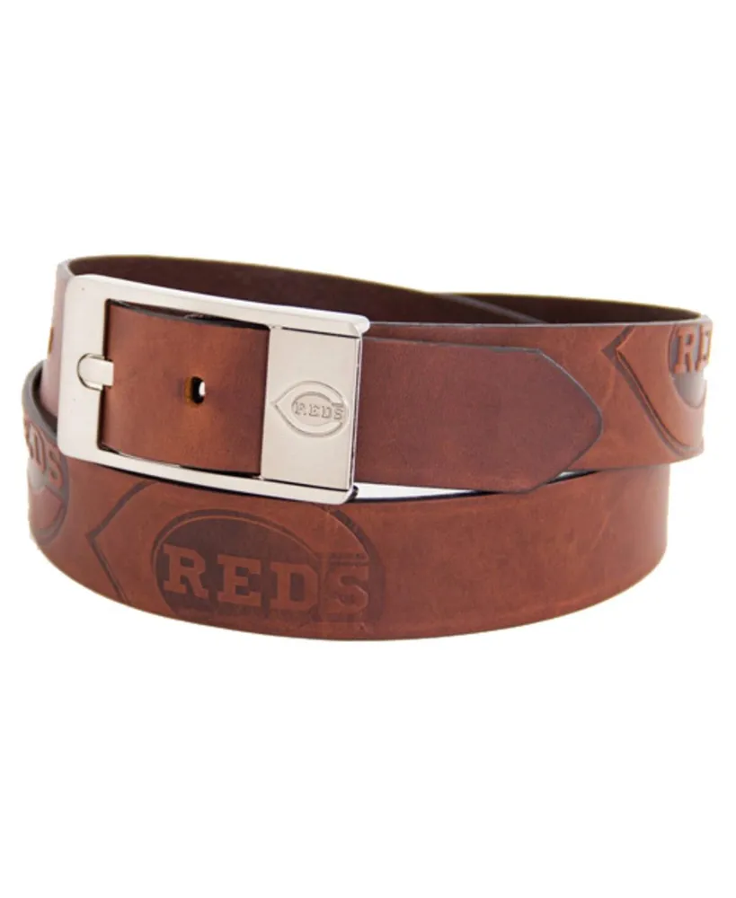 Men's Brown Cincinnati Reds Brandish Leather Belt