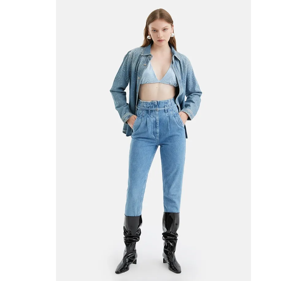 Nocturne Women's High-Waisted Mom Jeans