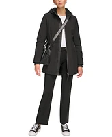 Calvin Klein Womens Hooded Faux-Fur-Lined Anorak Raincoat