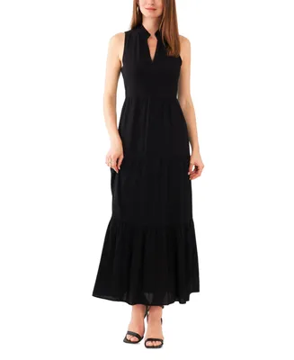 Vince Camuto Women's Split-Neck Sleeveless Maxi Dress