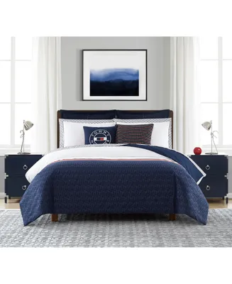 5pc King Danny Reversible Floral Comforter Set Dark Blue - Vcny