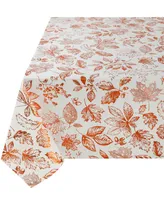 Gilded Leaves Metallic Foil Print Tablecloth 60 X 84