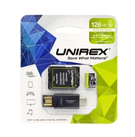 Unirex 128GB MicroSD with Usb Reader & Sd Adapter