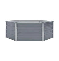 vidaXL Raised Garden Bed 50.8"x50.8"x18.1" Galvanized Steel Gray