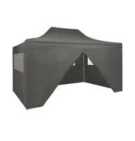 vidaXL Foldable Tent Pop-Up with 4 Side Walls 9.8'x14.8' Anthracite