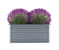 vidaXL Garden Raised Bed Galvanized Steel 39.4"x15.7"x17.7