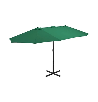 Garden Parasol with Aluminum Pole 181.1"x106.3" Green