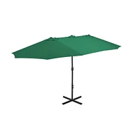 Garden Parasol with Aluminum Pole 181.1"x106.3" Green
