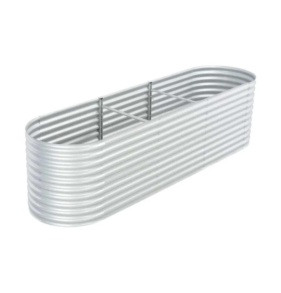 vidaXL Garden Raised Bed 126"x31.5"x31.9" Galvanized Steel Silver