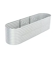 vidaXL Garden Raised Bed 126"x31.5"x31.9" Galvanized Steel Silver