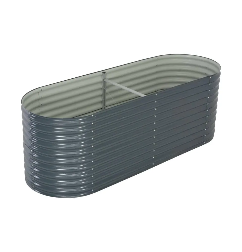 vidaXL Garden Raised Bed 94.5"x31.5"x31.9" Galvanized Steel Gray