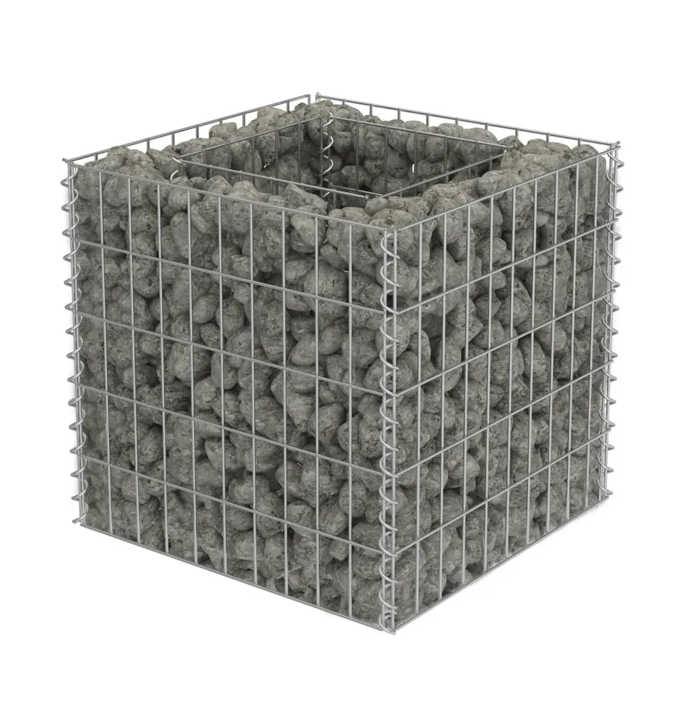 vidaXL Gabion Raised Bed Galvanized Steel 19.7"x19.7"x19.7"