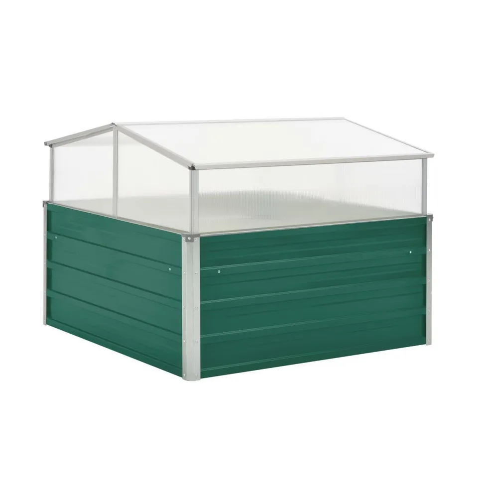 vidaXL Greenhouse Green 39.4"x39.4"x30.3" Galvanized Steel