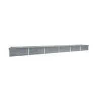 vidaXL Garden Raised Bed Galvanized Steel 236.2"x31.5"x17.7" Gray