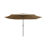 vidaXL Outdoor Parasol with Metal Pole 157.5" Taupe