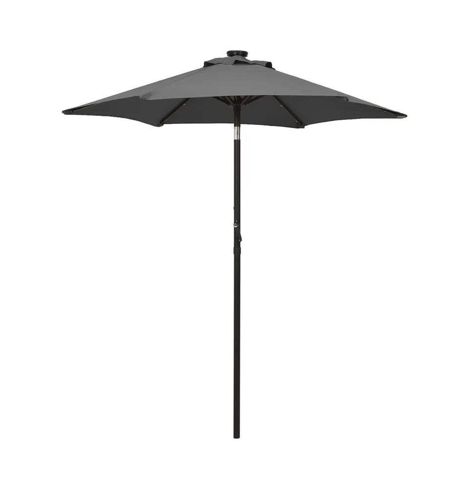 vidaXL Parasol with Led Lights Anthracite 78.7"x83.1" Aluminum