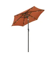 vidaXL Parasol with Led Lights Terracotta 78.7"x83.1" Aluminum