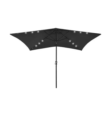 vidaXL Parasol with LEDs and Steel Pole 6.6'x9.8