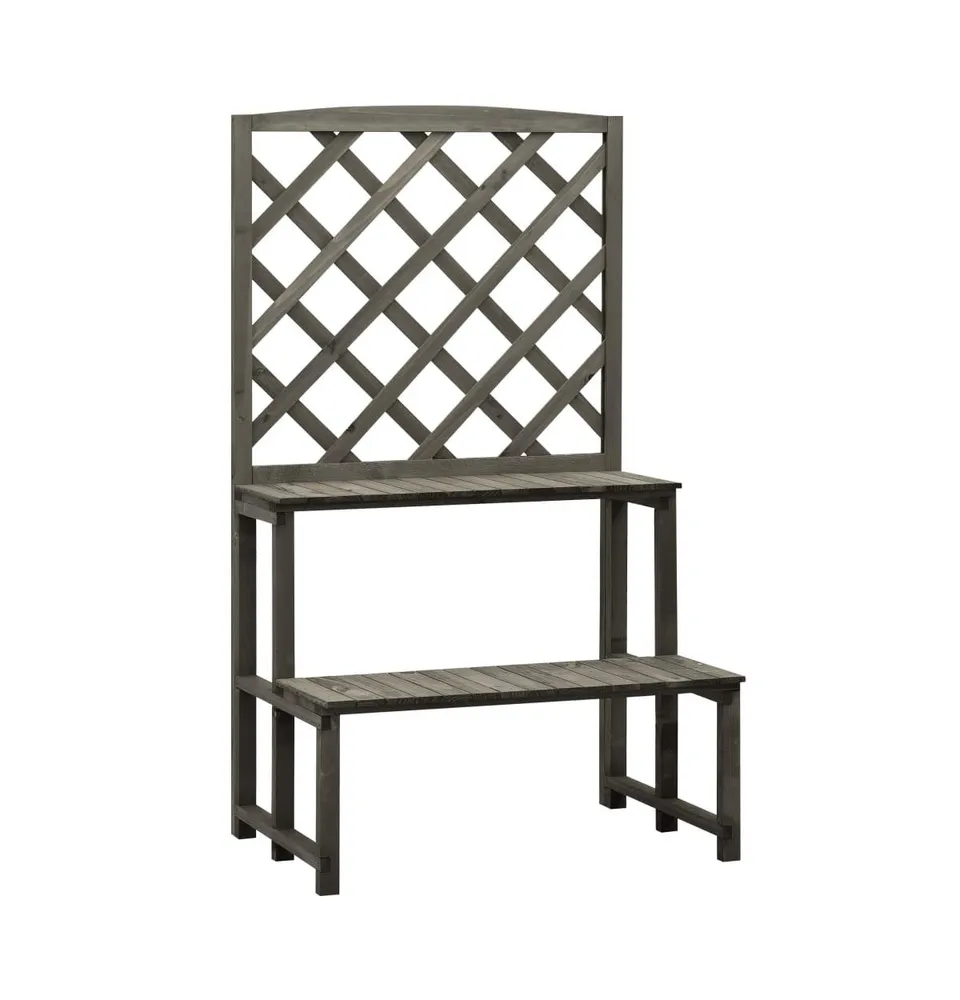 vidaXL Plant Stand with Trellis 27.6"x16.5"x47.2" Solid Firwood