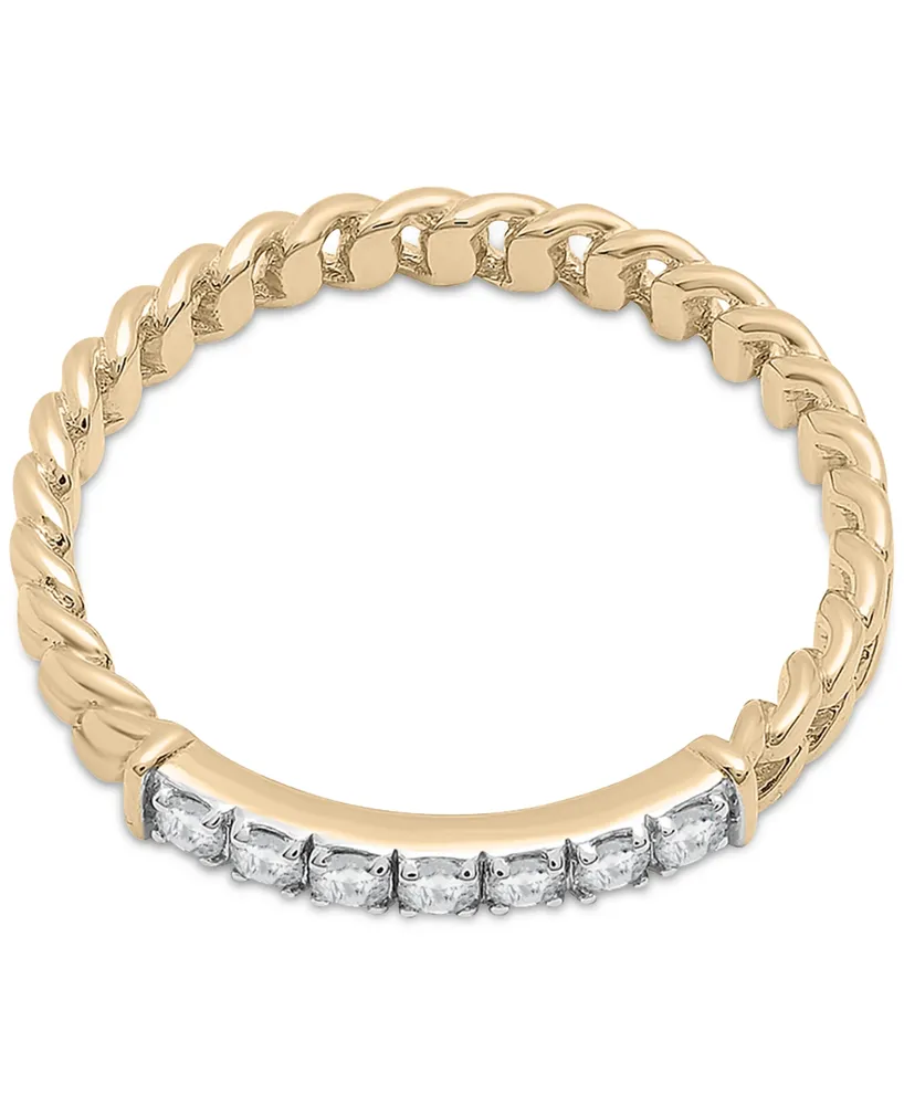 Audrey by Aurate Diamond Bar Chain Link Ring (1/6 ct. t.w.) Gold Vermeil, Created for Macy's