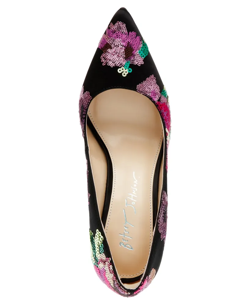 Betsey Johnson Women's Jonas Sequin Floral Evening Pumps