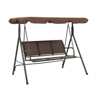 vidaXL Garden Swing Bench with Canopy Coffee