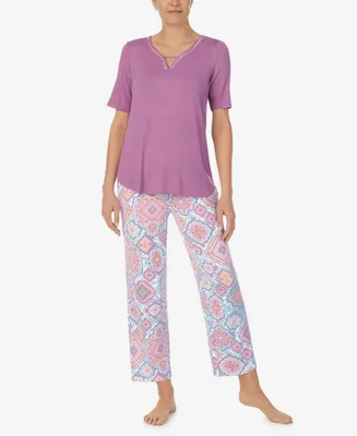 Ellen Tracy Women's Short Sleeve 2 Piece Pajama Set