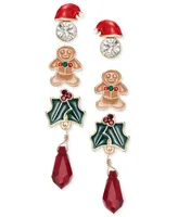 Holiday Lane Gold-Tone 3-Pc. Set Holiday-Theme Earrings, Created for Macy's