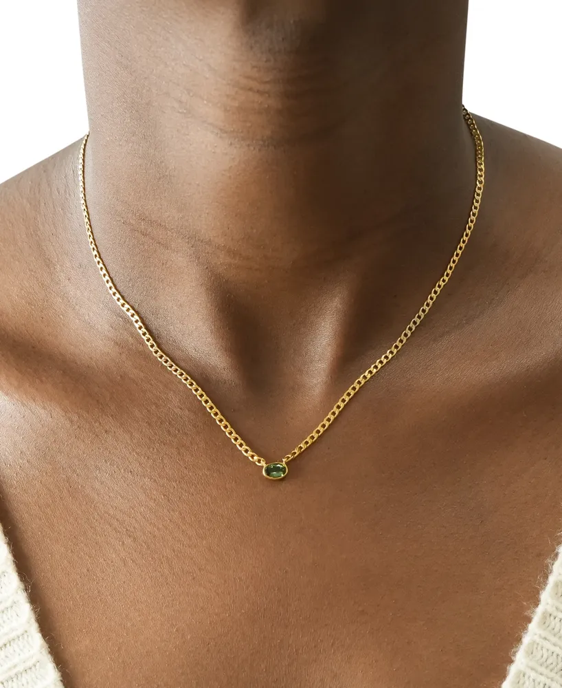 Audrey by Aurate Green Tourmaline Bezel 18" Pendant Necklace (1/2 ct. t.w.) in Gold Vermeil, Created for Macy's