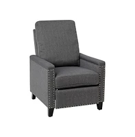 Merrick Lane Renza Transitional Pushback Recliner With Pillow Style Back And Accent Nail Trim - Manual