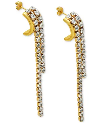 Heymaeve 18k Gold-Plated Cubic Zirconia Draped J-Hoop Earrings