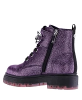 Nina Little Girls Weslyn Glitter Exterior Lace Up Boot
