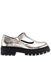 Nina Big Girls Stassi Rhinestone Buckle T-Strap Mary Jane Shoe