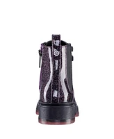 Nina Little Girls Colette Glitter Exterior Lace up Zipper Boot
