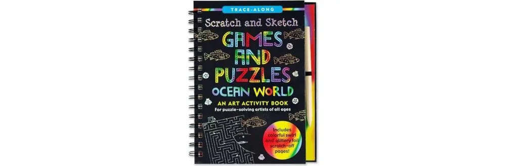 Barnes & Noble Scratch Sketch Games Puzzles- Ocean World Trace-Along