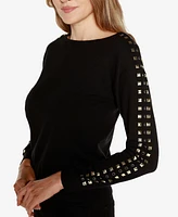 Belldini Black Label Women's Embellished Boatneck Sweater