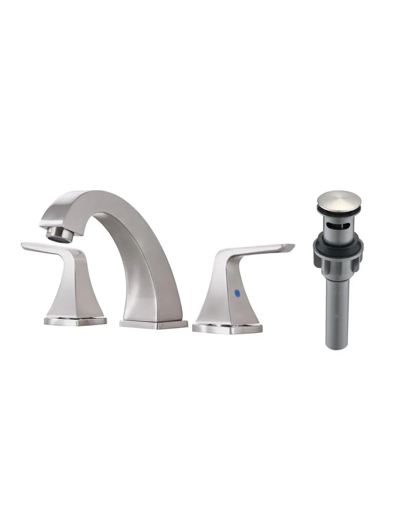 Streamdale Furniture Widespread 2 Handles Bathroom Faucet With Pop Up Sink