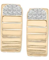 Audrey by Aurate Diamond Cluster Textured Small Huggie Hoop Earrings (1/10 ct. t.w.) in Gold Vermeil, Created for Macy's