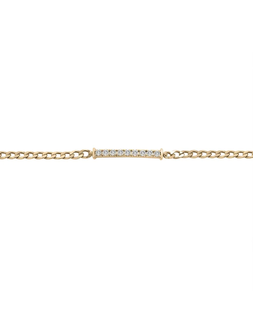 Audrey by Aurate Diamond Bar Curb Link Bracelet (1/6 ct. t.w.) in Gold Vermeil, Created for Macy's