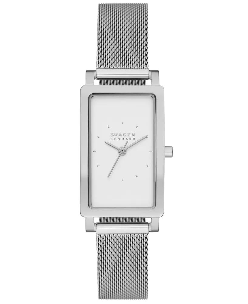 Skagen Women's Hagen Quartz Three Hand Silver-Tone Stainless Steel Watch, 22mm