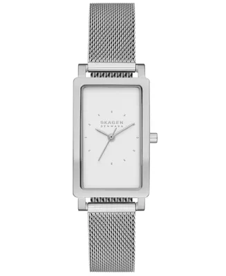 Skagen Women's Hagen Quartz Three Hand Silver-Tone Stainless Steel Watch, 22mm