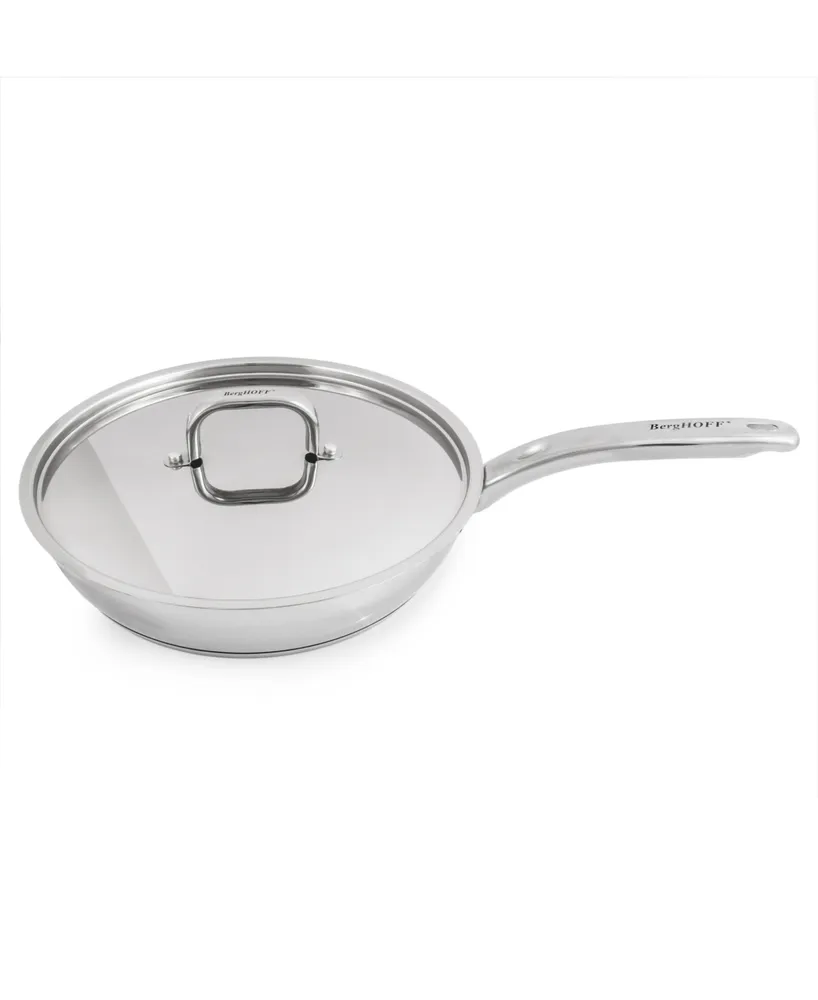 BergHOFF Belly 18/10 Stainless Steel 2.5 Quart Skillet with Lid